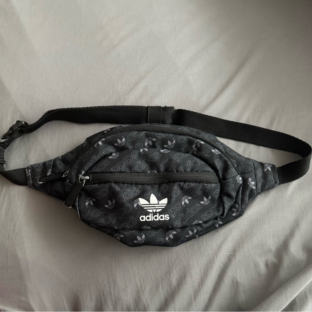 Adidas Black and Gray Belt Bag